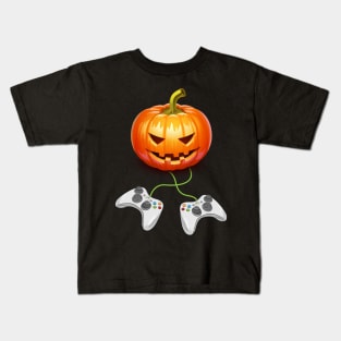 Halloween Jack O Lantern Gamer Boys Kids Men Funny Halloween Kids T-Shirt